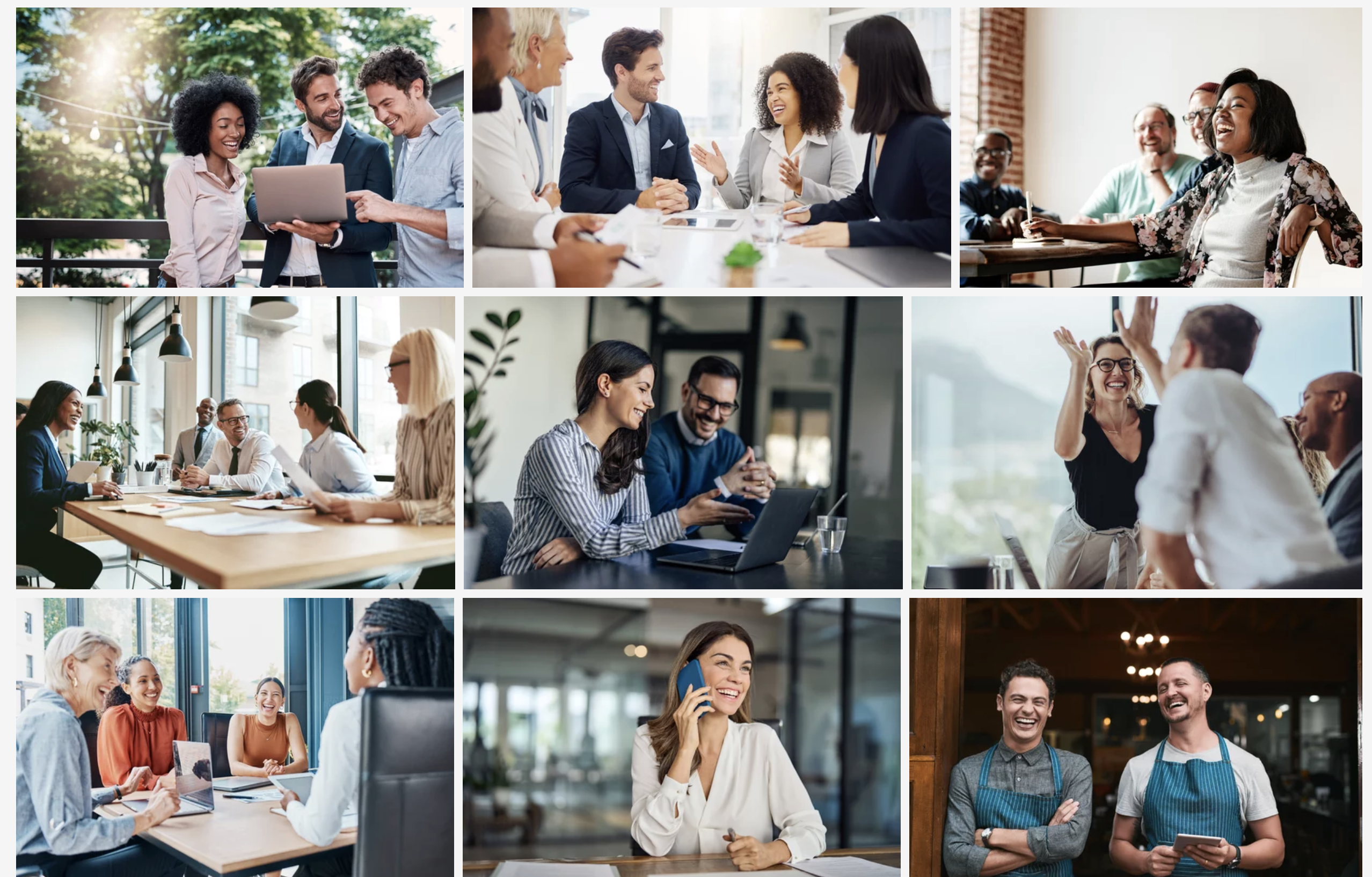 Screenshot of Adobe Stock - Laughing Business People Stock Photos